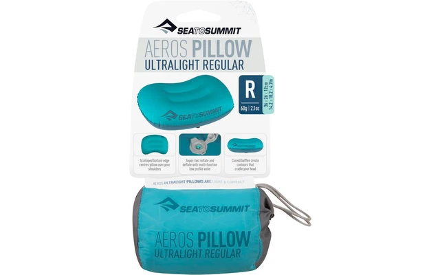 Sea To Summit Aeros Ultralight Pillow Reisekissen Regular, Türkis 36x26x12cm 6 Sea To Summit Aeros Ultralight Pillow Reisekissen Regular, Türkis 36x26x12cm – Bild 4