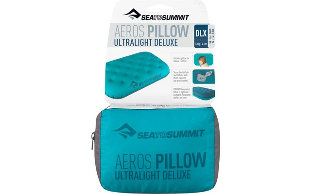 Sea To Summit Aeros Ultralight Pillow Deluxe Reisekissen, Türkis 56x36x14cm 6 Sea To Summit Aeros Ultralight Pillow Deluxe Reisekissen, Türkis 56x36x14cm – Bild 4