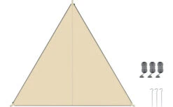 Bent TC- Zip-Canvas Single Verbindbares Sonnensegel 250 X 250 X 250 Cm Sand